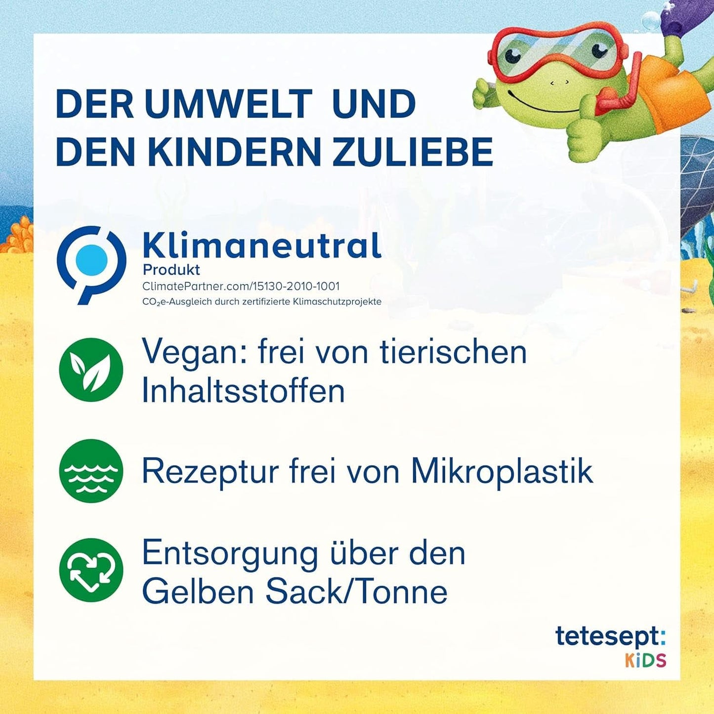 Tetesept Kids Dino - badetilsætning til børn, skum, farver vandet grønt, 40 ml Naty Shop