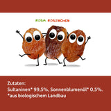 FRECHE FREUNDE Økologiske rosiner, Trockenfrüchte ohne Zucker, ohne Zusatzstoffe, ungeschwefelt, i små Snackboxen, Sultaninen für Kinder, 20er Pack, 20 x (3x14g)