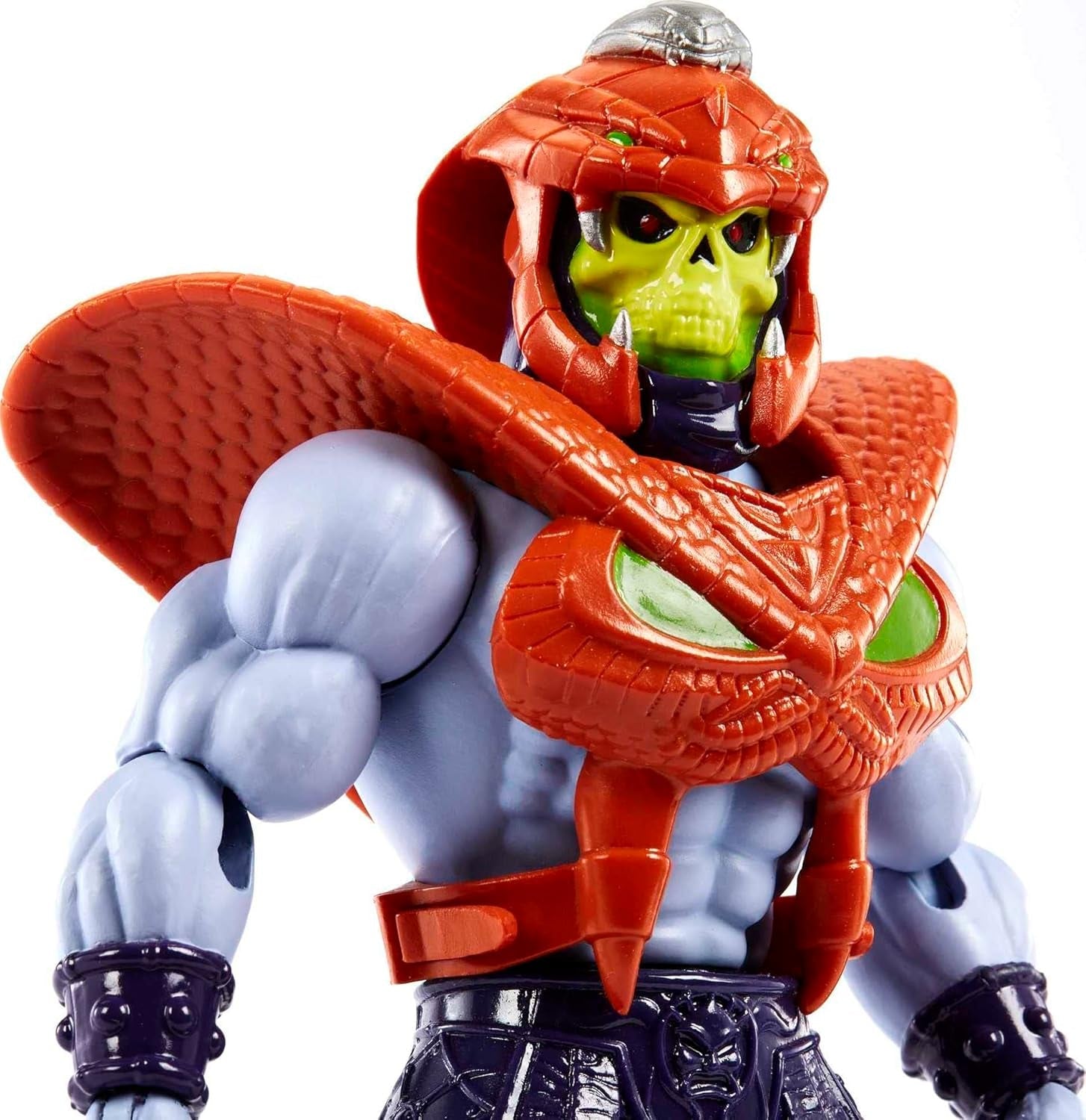 MASTERS of the UNIVERSE Snake Armor Skelet - 16 bevægelige led, retro emballage, mini tegneserie, for børn 6+ og voksne samlere, HKM68 Action Figures Naty Shop