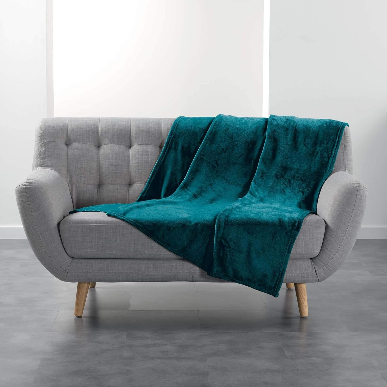 Douceur D'Intérieur FLANOU Plaid, Polyester, Blå, 125 X 150 Cm Dyner og dyner Naty Shop Standardtitel