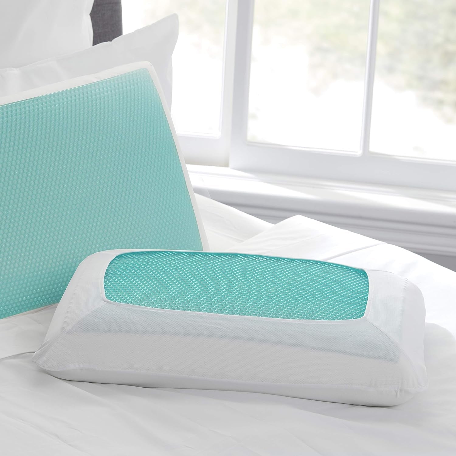 Sealy SE '19 Essentials SM Aqua Bubble Gel-lagen, 1 MC (US) pude, hvid, 61 X 40 X 14 cm Naty Shop standardpuder