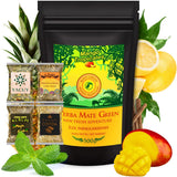 Yerba Mate tesæt ● Mango Tropicales Mate te 500G ● Mate tesæt 4X25G ● Mate te med frugt ● Yerba Mate te med mango, ananas, citron