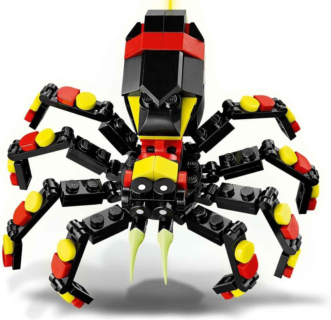 LEGO Creator 3I1 Vilde dyr: Overraskelsesedderkop - legetøj til at bygge om til en skorpion eller slangefigur - byggesæt med 3 modeller - gave til drenge og piger fra 7 år 31159 Byggesæt Besuche den LEGO-Store