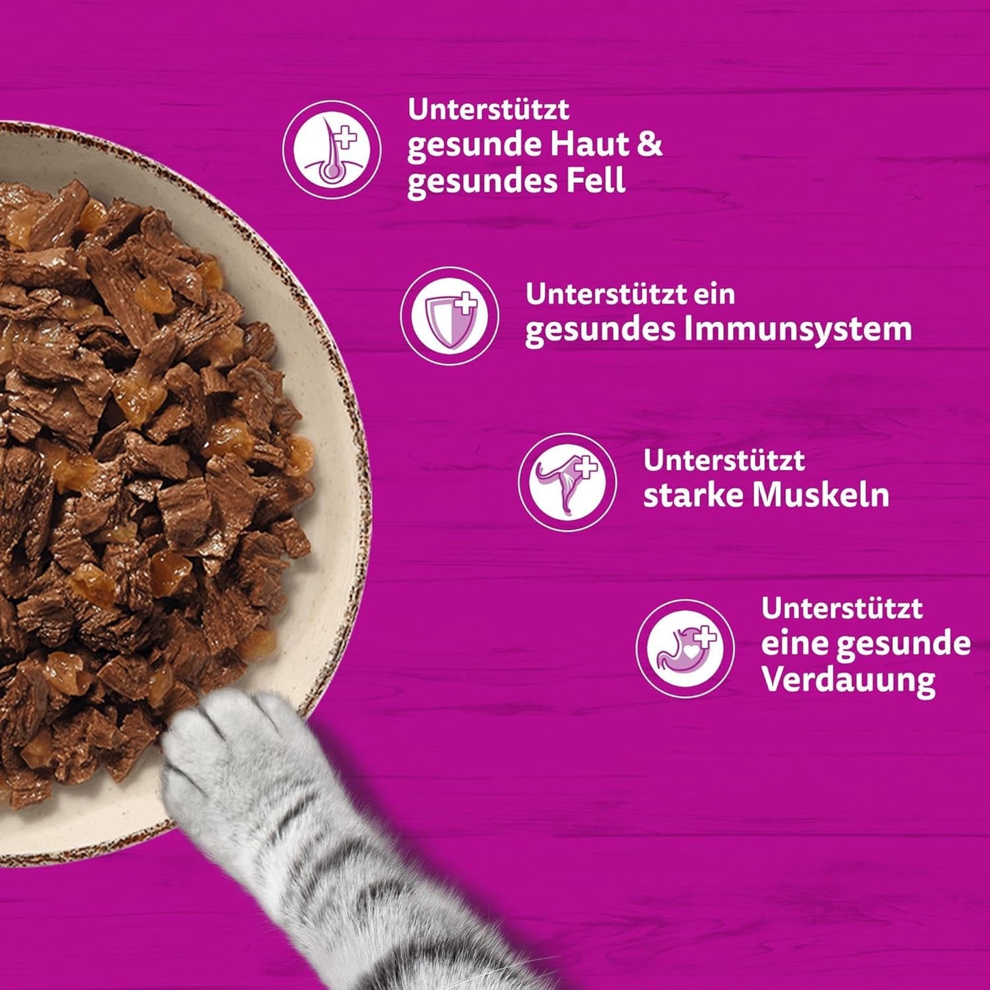 WHISKAS PURE DELIGHT Vådfoder i gelé 24 x 85g Classic Ragout (4 pakker) 48 portionsposer