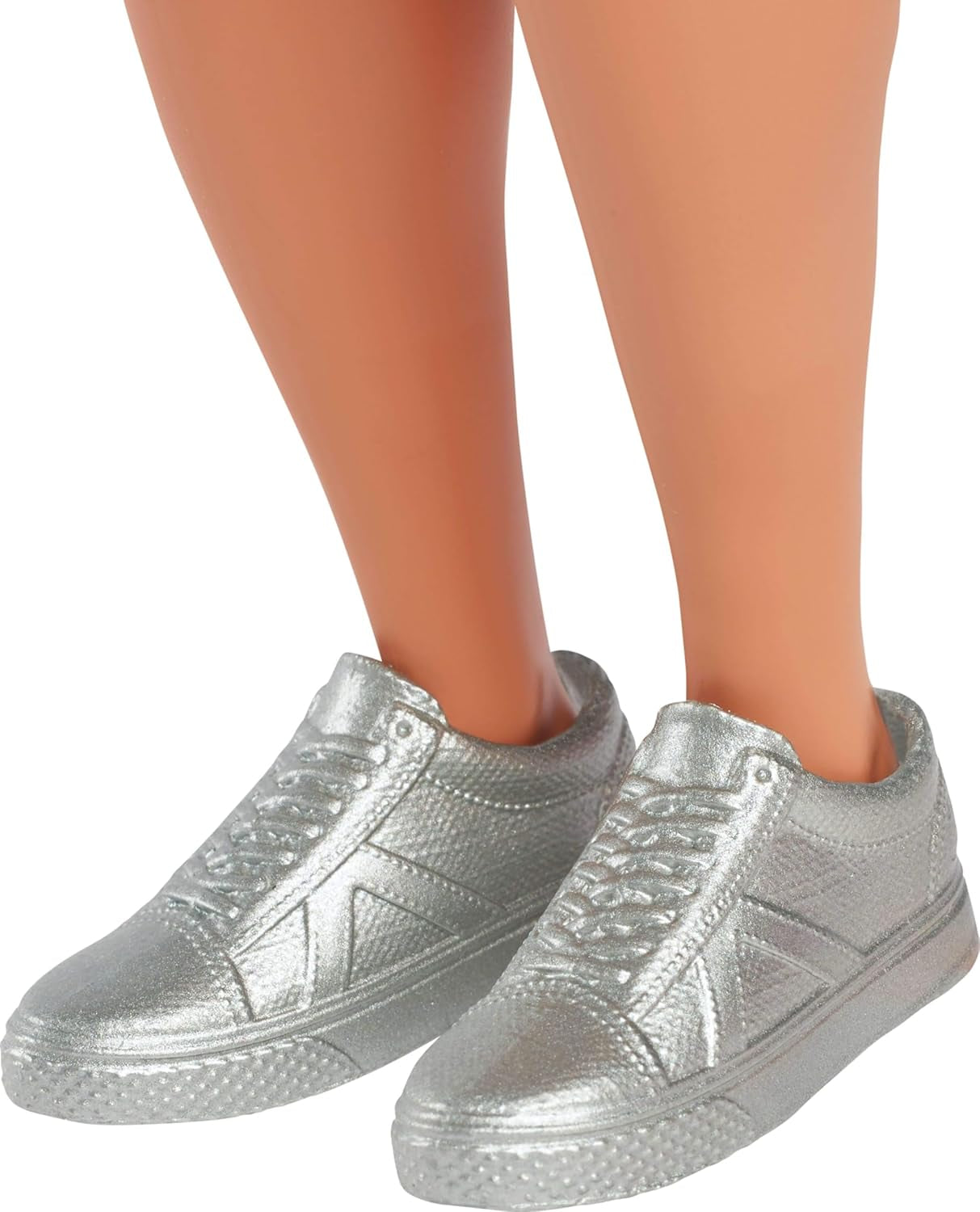 Ken Barbie Fashionista dukke nr. 236 med sort hår, blågrøn ombré tanktop, denimshorts og sølv sneakers, HYV00