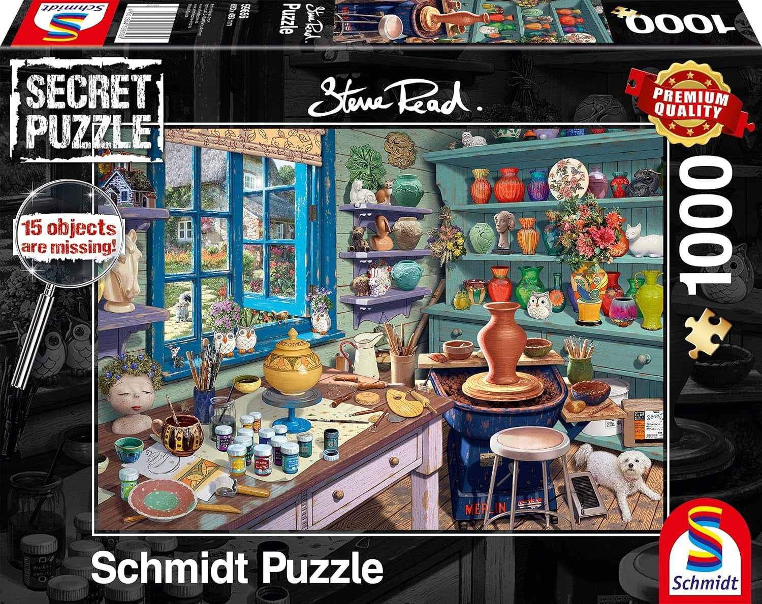 Schmidt Spiele 59656 Artist's Studio 1000 brikker hemmeligt puslespil Puslespil Naty Shop Standardtitel