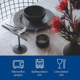 Villeroy & Boch Manufacture Rock Starter Sæt, 6 dele, sort, Tåler opvaskemaskine, Tåler mikrobølgeovn, Matsort Spisesæt, Spisestel, Bestik, Premium Porcelæn