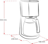 Melitta Enjoy Top Therm - Espressomaskine med filter og termokande i rustfrit stål, til op til 10 kopper kaffe, sort/rustfrit stål