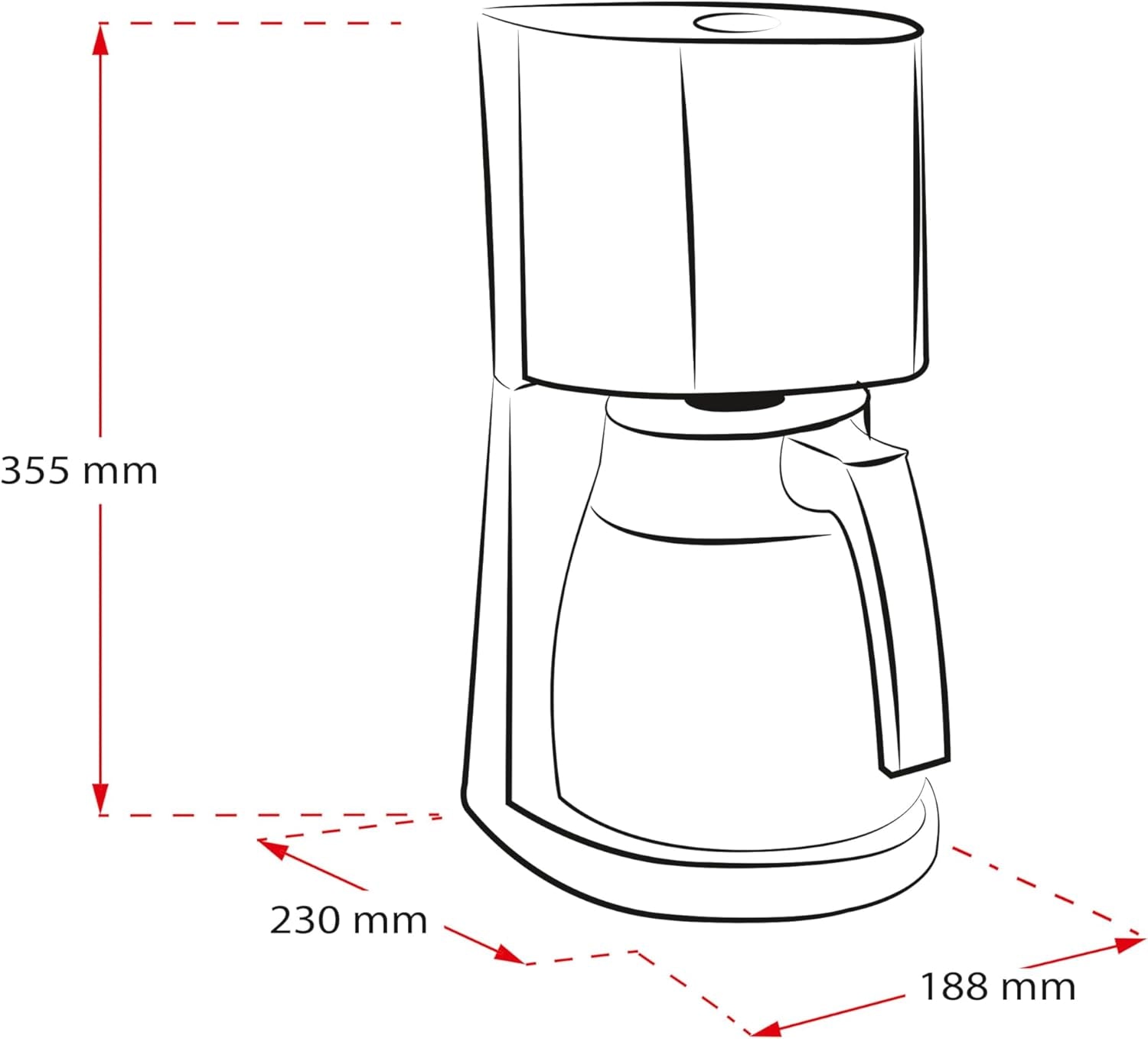 Melitta Enjoy Top Therm - Espressomaskine med filter og termokande i rustfrit stål, til op til 10 kopper kaffe, sort/rustfrit stål
