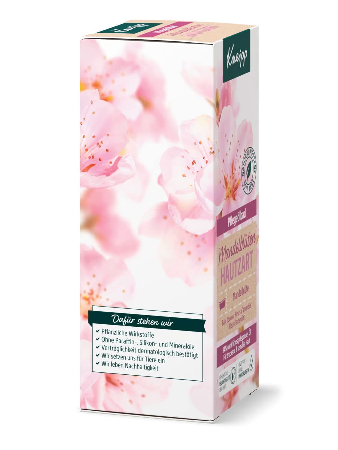 Kneipp, badeolie, med 94% ren mandelolie, til tør og følsom hud - 100 ml Brusebad og bad Naty Shop
