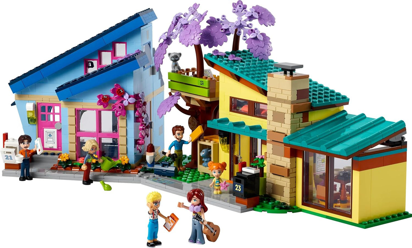 LEGO Friends Olly og Paisley Family House, Dukkehus med figurer og tilbehør, To-etagers hus og træhyttesæt, kreativ gave til piger og drenge 7+ 42620 Byggesæt Besuche den LEGO-Store