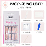 30 stk franske falske negle - lim på kunstige negle - bløde gelnegle til kvinder - Akrylklæbende negle Firkantet manicure (fransk pink)