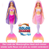 BARBIE Havfruedukke - Inspireret af tv-serien "Barbie: Hidden Magic" med farveskiftende effekt og tilbehør, 19 cm langt pink hår til styling, til børn fra 3 år og derover, HRP97