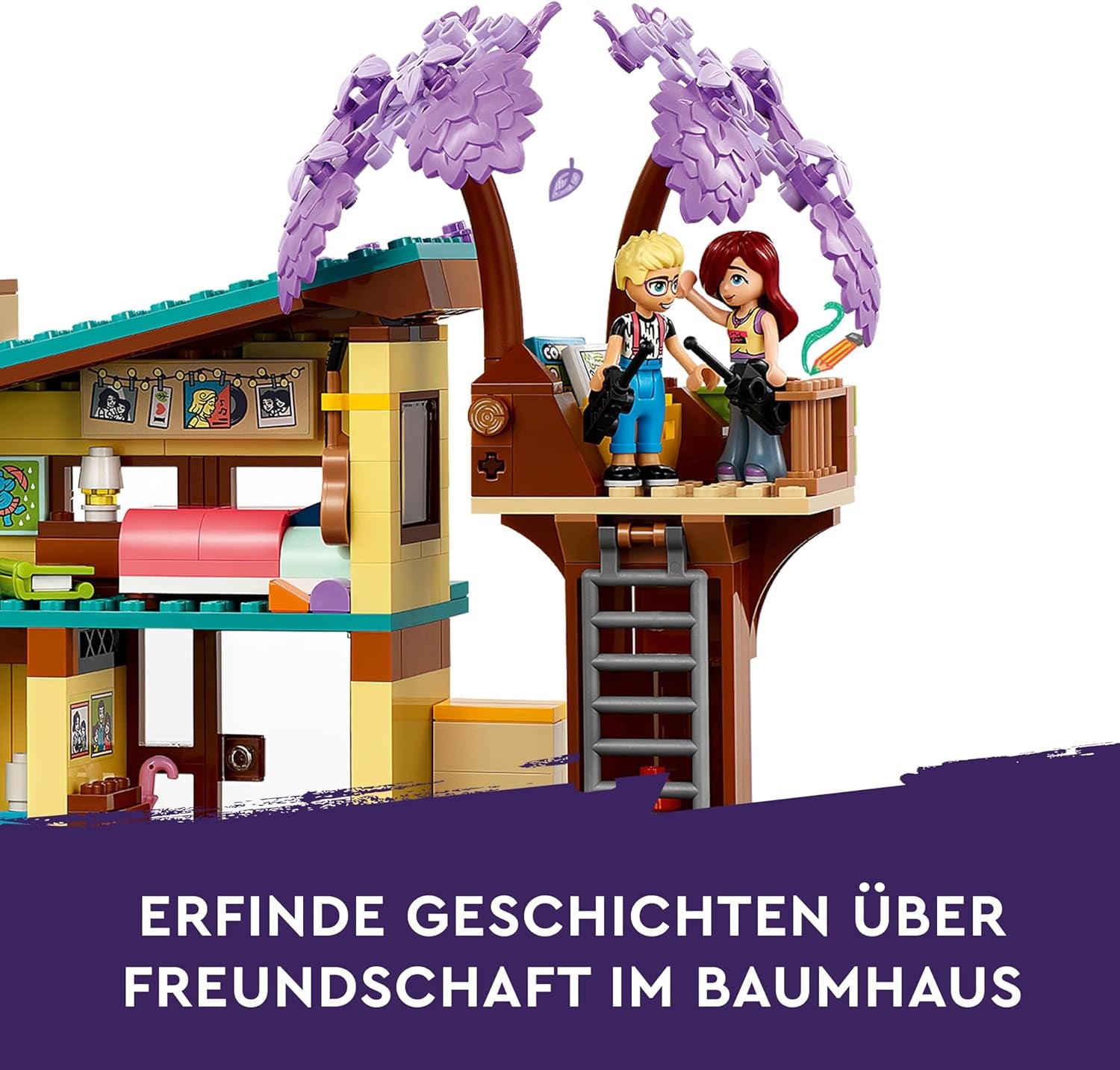 LEGO Friends Olly og Paisley Family House, Dukkehus med figurer og tilbehør, To-etagers hus og træhyttesæt, kreativ gave til piger og drenge 7+ 42620 Byggesæt Besuche den LEGO-Store