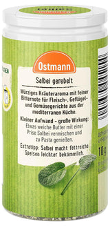 Ostmann Gewürze - Sage gerebelt | Würziges Kräuteraroma für Fleisch- und Gemüsegerichte | 10 g i dosis