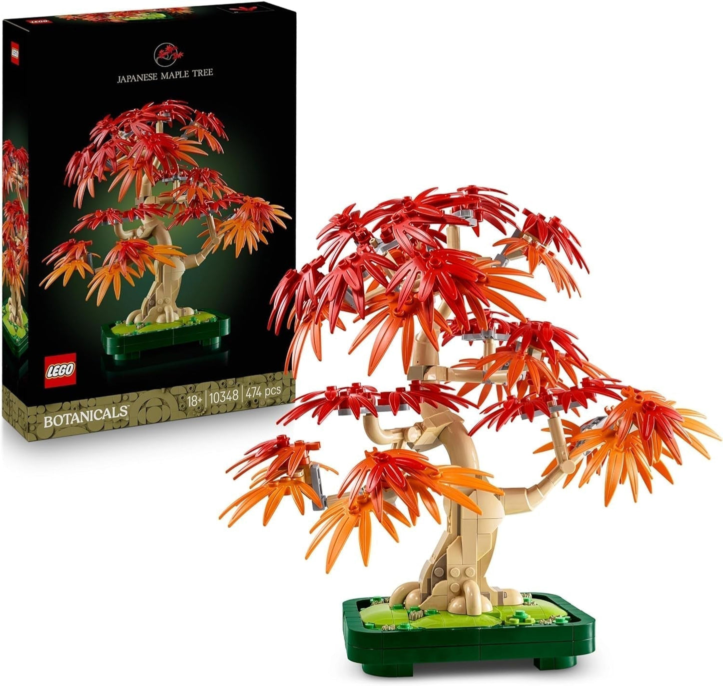 LEGO Botanicals Japansk rød ahorn - Bonsai træ - Kunstigt plantesæt med røde og orange blade, plus skål - Indretning til hjemmet - Gaveidé til voksne - 10348 Byggesæt Besuche den LEGO-Store Standard titel