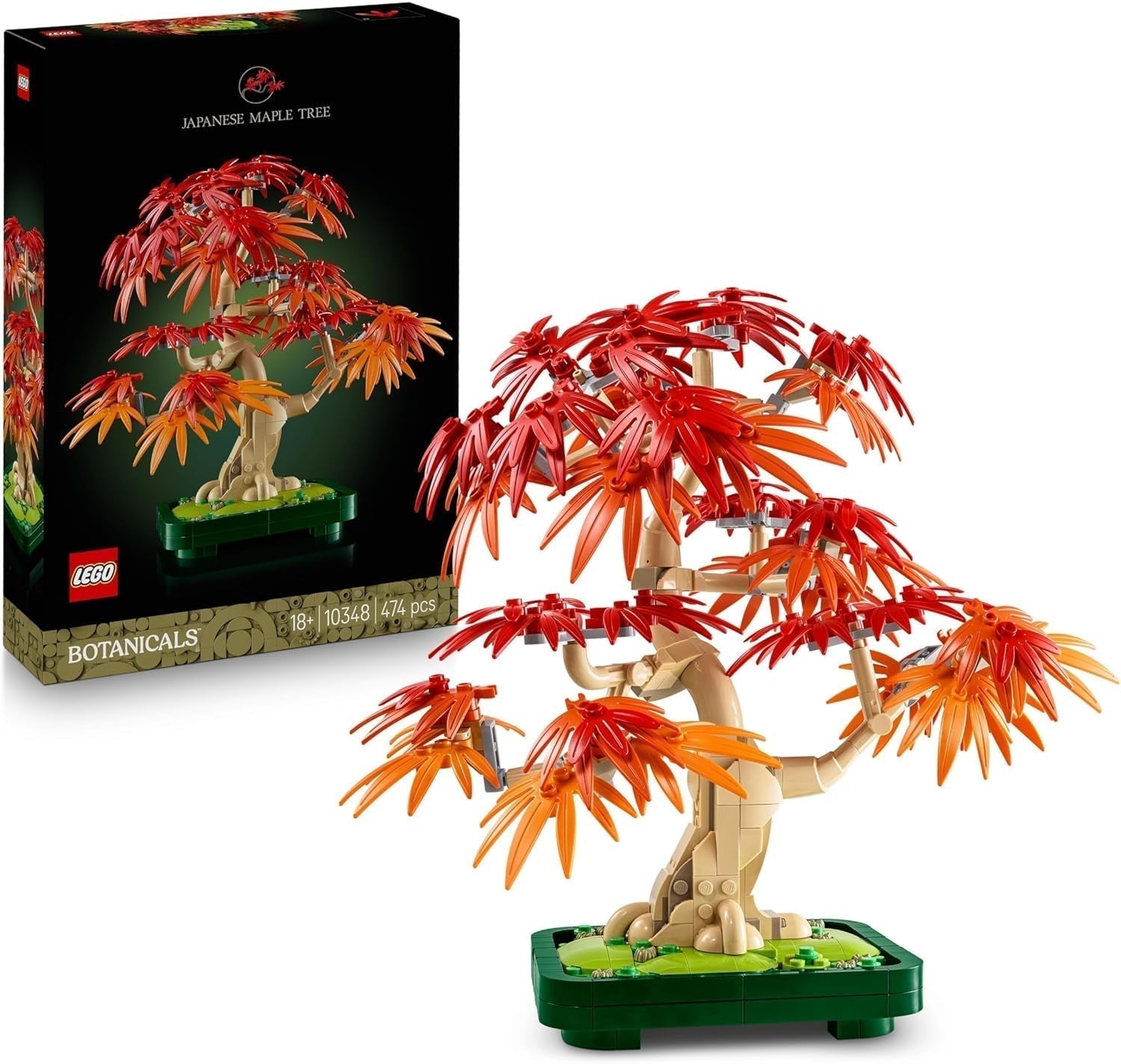 LEGO Botanicals Japansk rød ahorn - Bonsai træ - Kunstigt plantesæt med røde og orange blade, plus skål - Indretning til hjemmet - Gaveidé til voksne - 10348 Byggesæt Besuche den LEGO-Store Standard titel