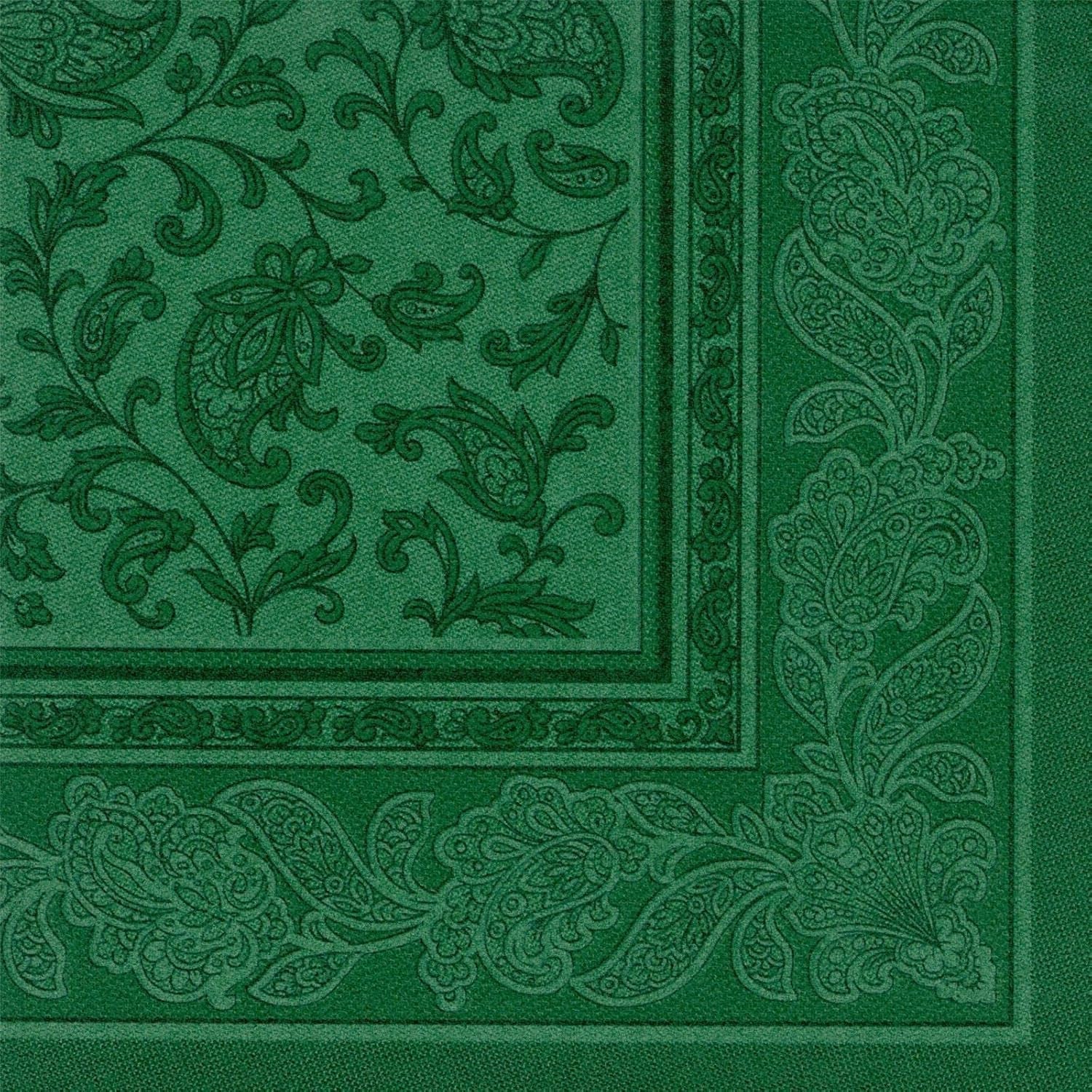 50 servietter "ROYAL Collection" 1/4 fold 40 Cm X 40 Cm mørkegrønne "Ornaments"