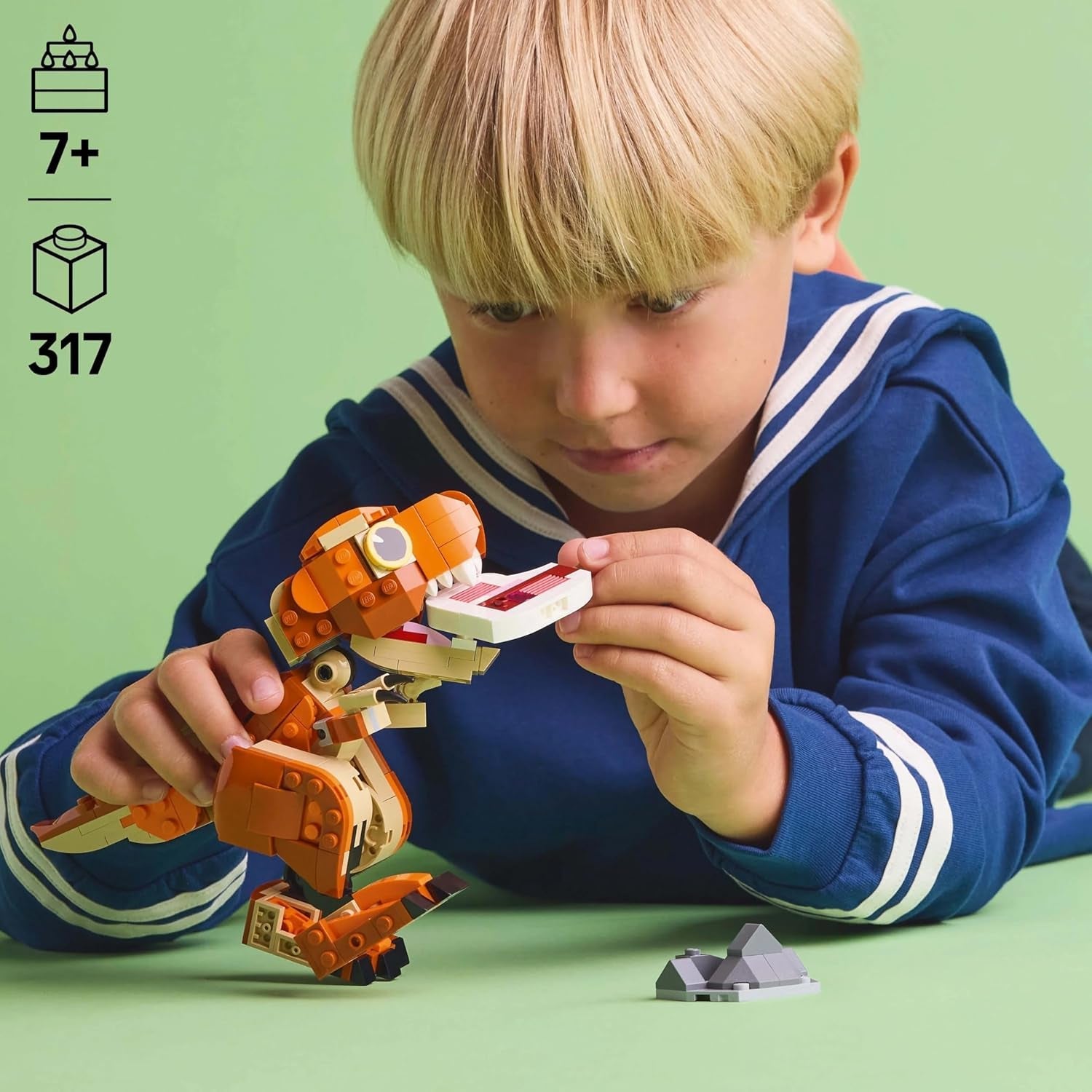 LEGO Jurassic World Little Eatie: T.Rex byggelegetøj til drenge og piger 7 år gammel dinosaurbyggesæt Gavemodel til børn med bevægelig mund, hoved og hale 76967 Byggesæt Besuche den LEGO-Store