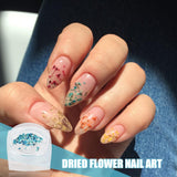 EYVRPAU 6 Stück Nail Art Flowers Set Decoration, Gelnägel Zubehör 6 Farben, Nail Art Aufkleber Trockene Blumen Kit Getrocknete Blumen Zubehör Set DIY Nageldekoration