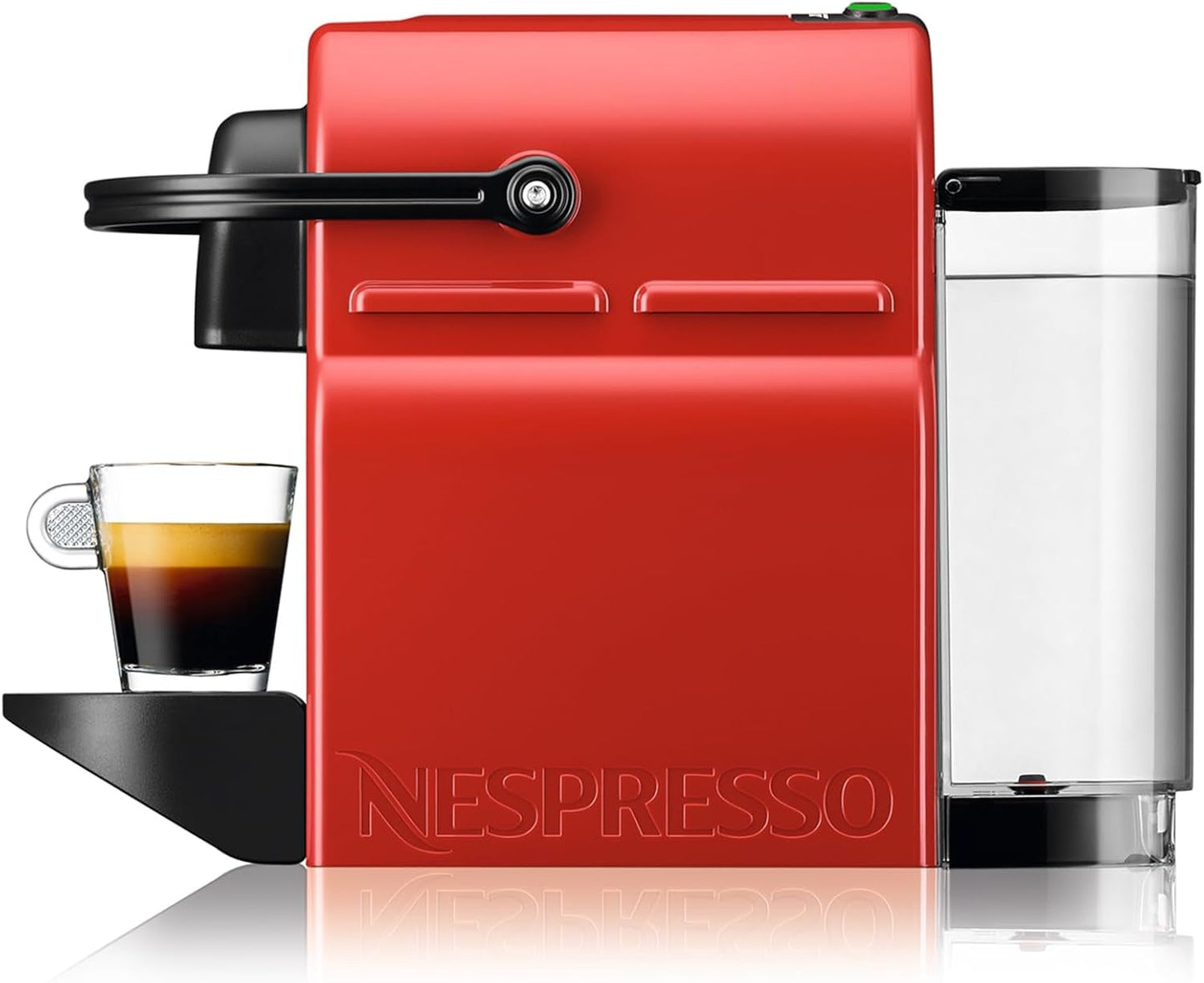 Krups Nespresso Inissia espressomaskine - Kompakt espressomaskine til kaffekapsler, 19 bar tryk, hurtig opvarmning på 25 sekunder, energibesparende funktion, 0,7 l vandtank, rød, model YY5506FD