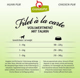 GranataPet Filet à la carte Kylling PURE, våd kattefoder, kornfri filetstykker, kattefoder uden tilsat sukker, højt kødindhold, 6 x 85 g