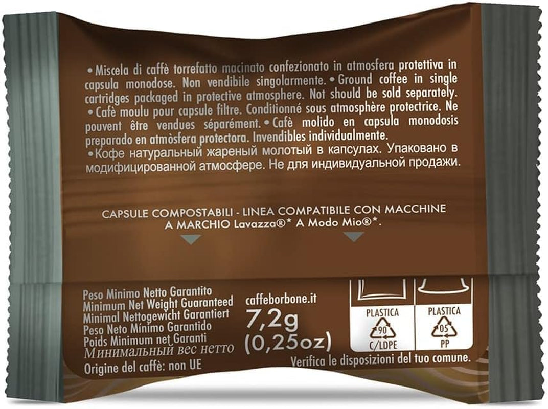 Caffè Borbone Don Carlo, Schwarze Kaffeemischung - 50 Kapseln - Kompatibel med Lavazza®* A Modo Mio®* Haushalts-Espressomaschinen