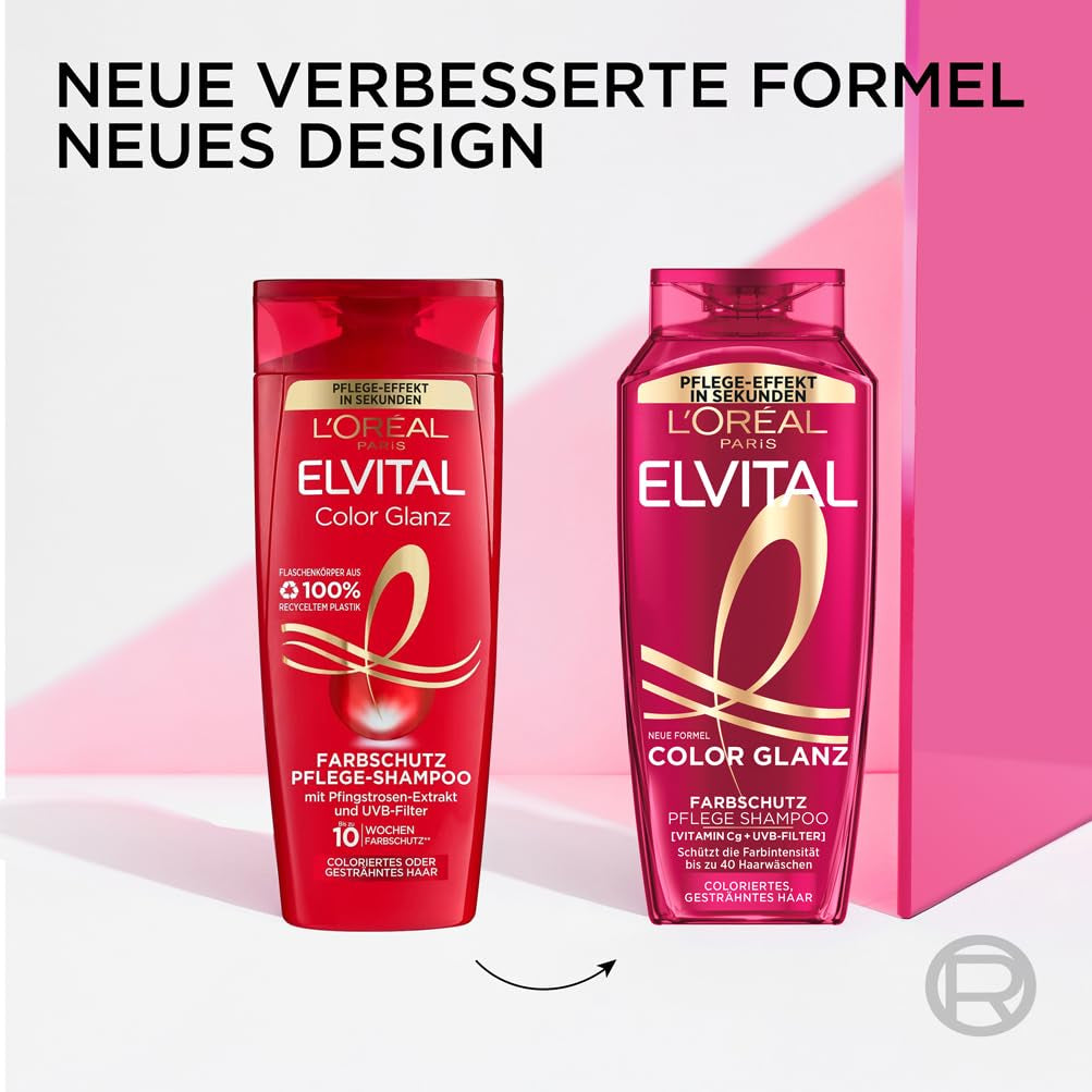 L'Oréal Paris Elvital XXL, Farvebeskyttelseshampoo til farvet hår, 1 liter bruser og bad L'Oréal