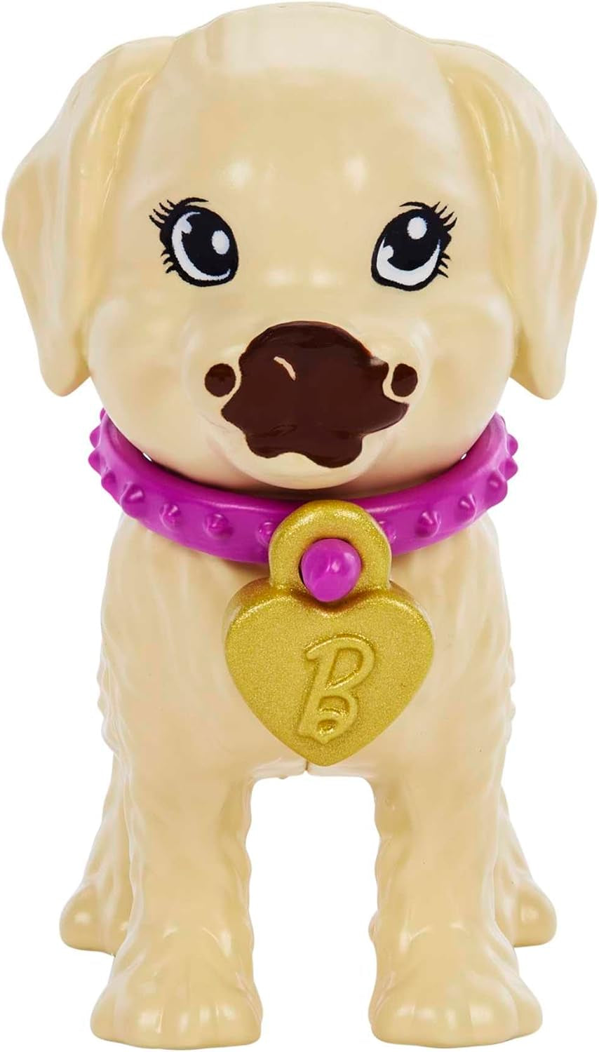 Adoption Barbie Puppy - Dukke og 2 hvalpe, med adoptionscertifikater, farveændringseffekt, bur og tilbehør, til børn fra 3 år og derover, HKD 86
