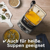 Bosch Standmixer Vitaboost MMBH6P6BDE, 6-Klingen-Edelstahlmesser, 2.5L Tritan-Mixbehälter, Stopfer, 6 Automatikprogram, Rezeptbuch, Bpa-Frei, Einfache Reinigung, 45.000 U/Min, 1600 W, Schwarz Bucatarie Naty Shop