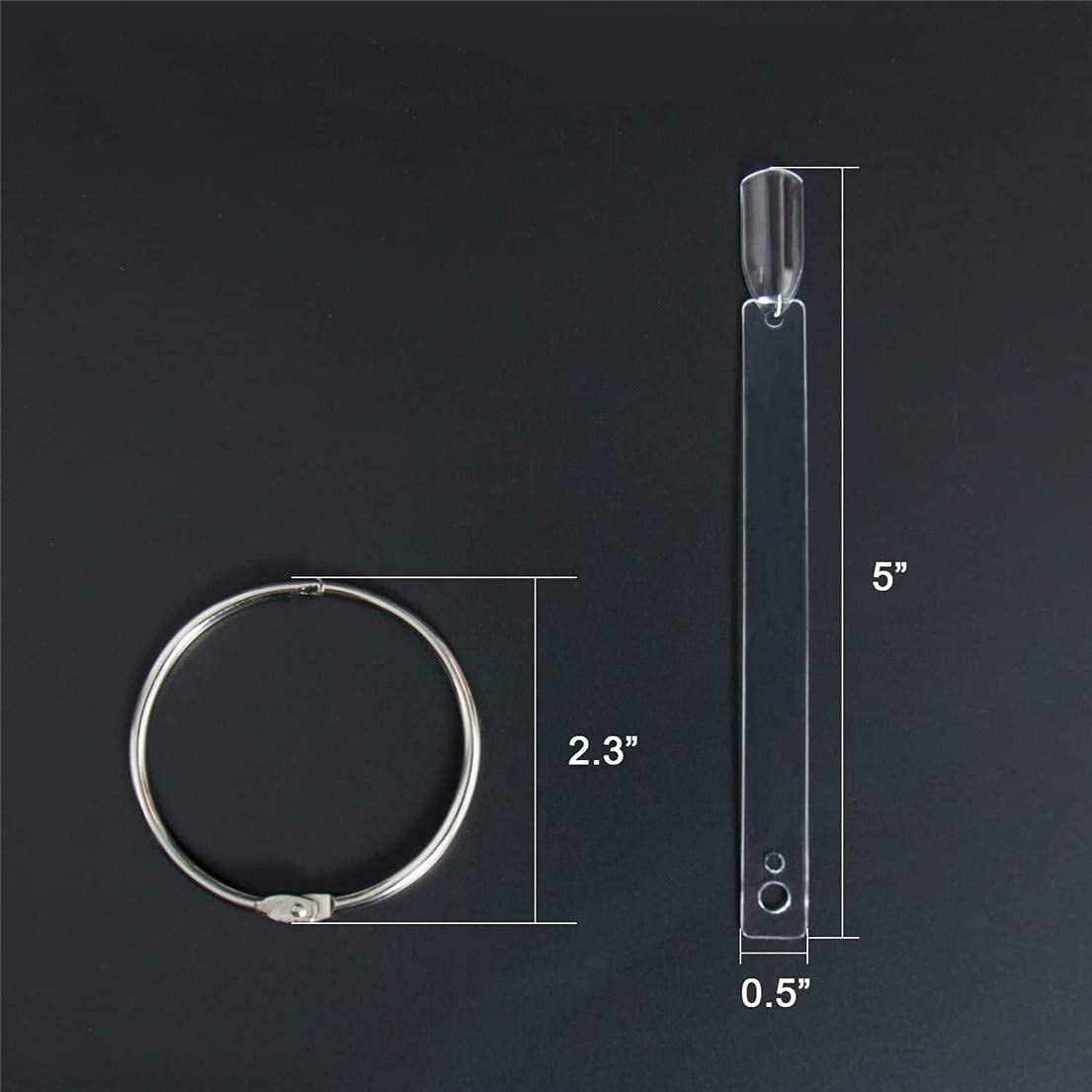40 pinde til kunstige neglelakkapsler, praktisk vifte, neglekunst (40, gennemsigtig)
