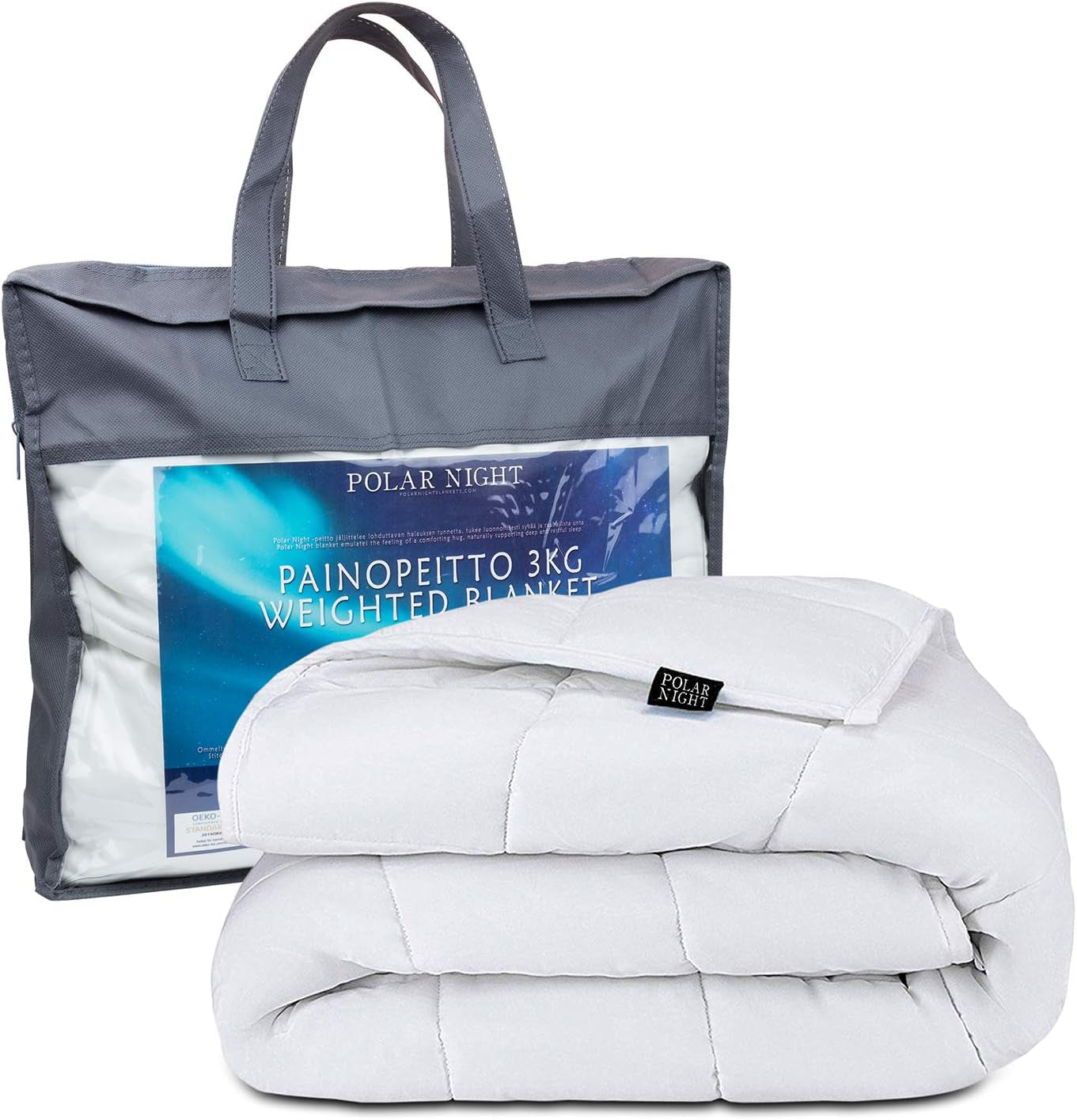 Vægtet tæppe til voksne 150 X 200 Cm, 7Kg - Vægtet tæppe til dyb søvn, tungt tæppe, terapitæppe lavet af 100% bomuld, afslapningstæppe Oeko-Tex® 100 Standard quilt Senge og tæpper Polar Night 150 X 200 Cm 5.