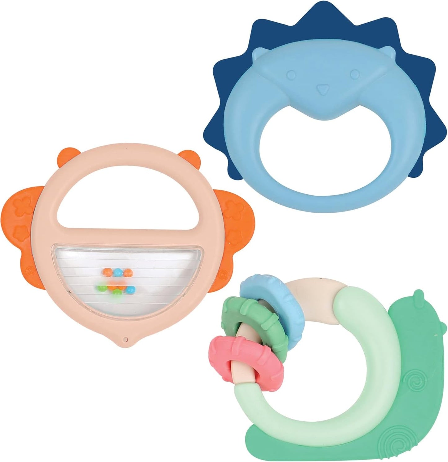 LUDI - Planet Bell - Babylegetøj - Fra 3 måneder - Levende farver, forskellige teksturer og original form - Fremmer finmotorik og fingerfærdighed Bebe Naty Shop Trio Bell Toy