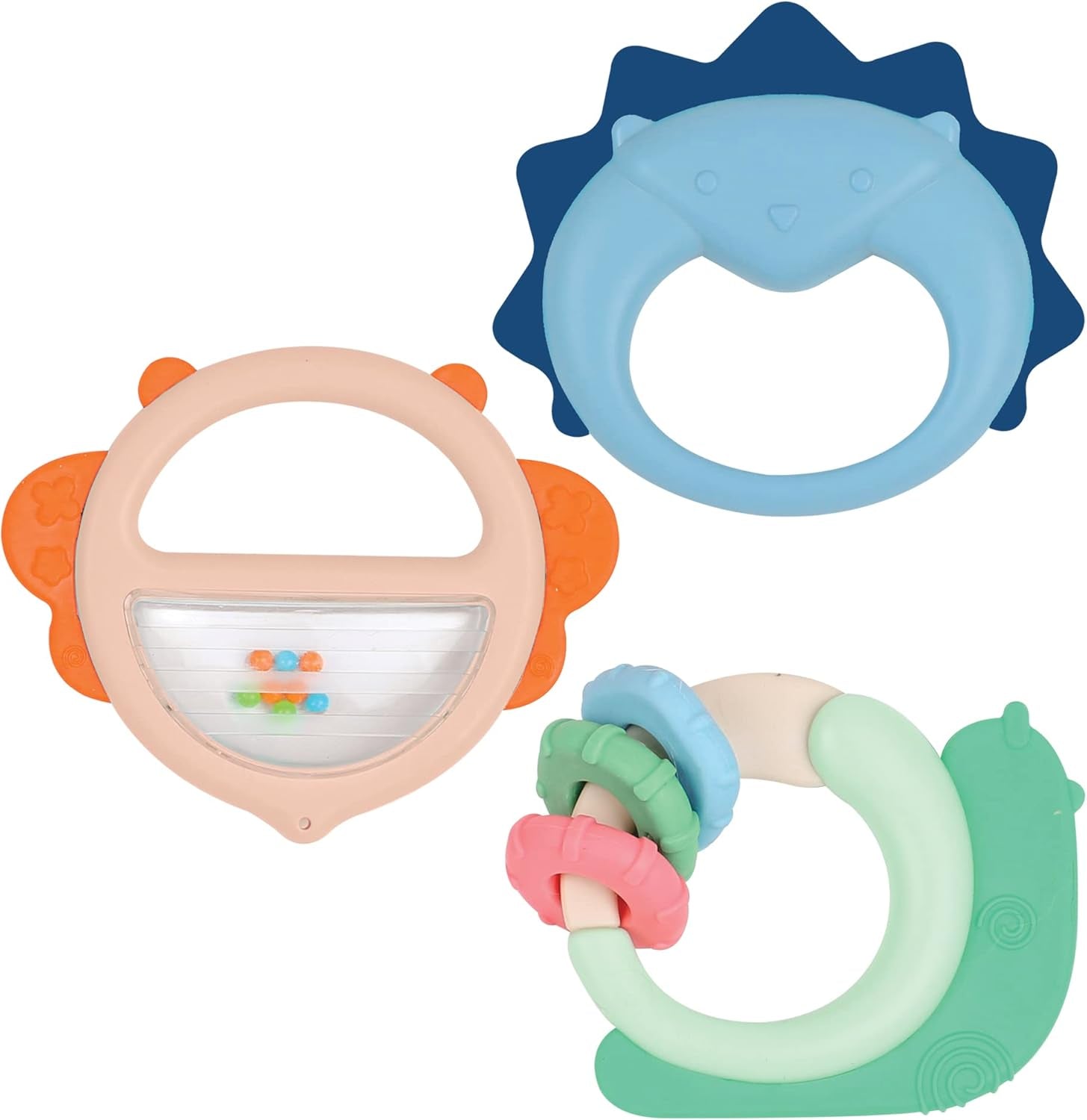 LUDI - Planet Bell - Babylegetøj - Fra 3 måneder - Levende farver, forskellige teksturer og original form - Fremmer finmotorik og fingerfærdighed Bebe Naty Shop Trio Bell Toy