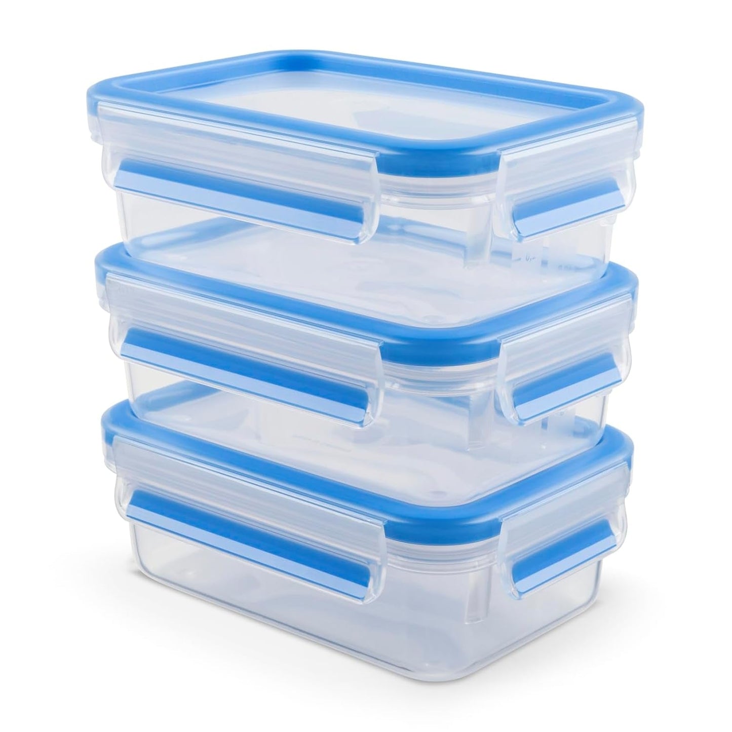 Emsa 508558 Clip & Close fødevareopbevaringsbeholdere | 3 dele sæt | 3 x 1 liter | -40 til +100 grader | plastik | 100% forseglet | speciel forsegling for friskhed Naty Shop madopbevaringskasser