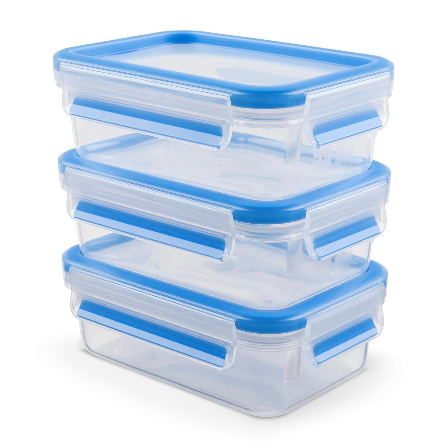 Emsa 508558 Clip & Close fødevareopbevaringsbeholdere | 3 dele sæt | 3 x 1 liter | -40 til +100 grader | plastik | 100% forseglet | speciel forsegling for friskhed Naty Shop madopbevaringskasser
