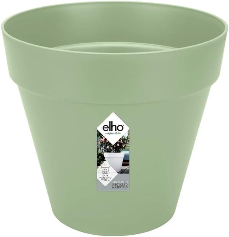 elho Loft Urban Round 40 - Udendørs urtepotter - 100% genbrugsplast - Ø 38,5 x H 35,3 cm - Gul/Ocher