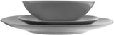 Amazon Basics 18-dele Smoky Grey 6-Serve Stoneware Dinerware Set