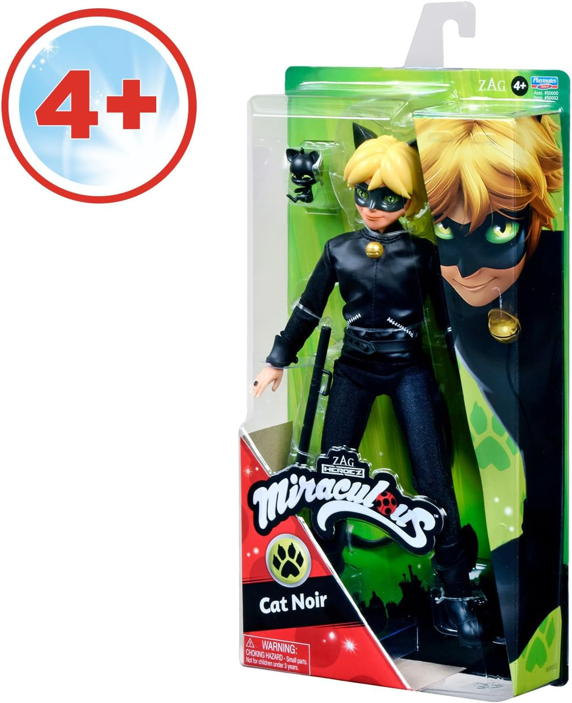 BANDAI - Miraculous Mariehøne - 26 cm Mannequin Doll - Motan Noir - Officielt licenseret Miraculous - Motan Noir Artikuleret Dukke - Legetøj fra 4 år og opefter - P50002