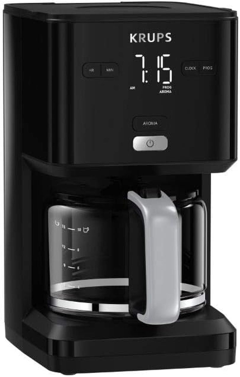Krups Smart'n Light kaffemaskine med timer, til 1,25 liter filterkaffe, holde varm funktion, automatisk sluk, sort, KM600810