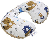 Medi Partners Baby Nakkepude Nakkestøtte 100% Bomuld / Minky Baby Nakkepude til Bilvogn Rejser Søvn Nakkepude Snooze Roll (REH med Grå Minky) Cervikale ortopædiske puder Naty Shop Dyr Boho med Beige Minky