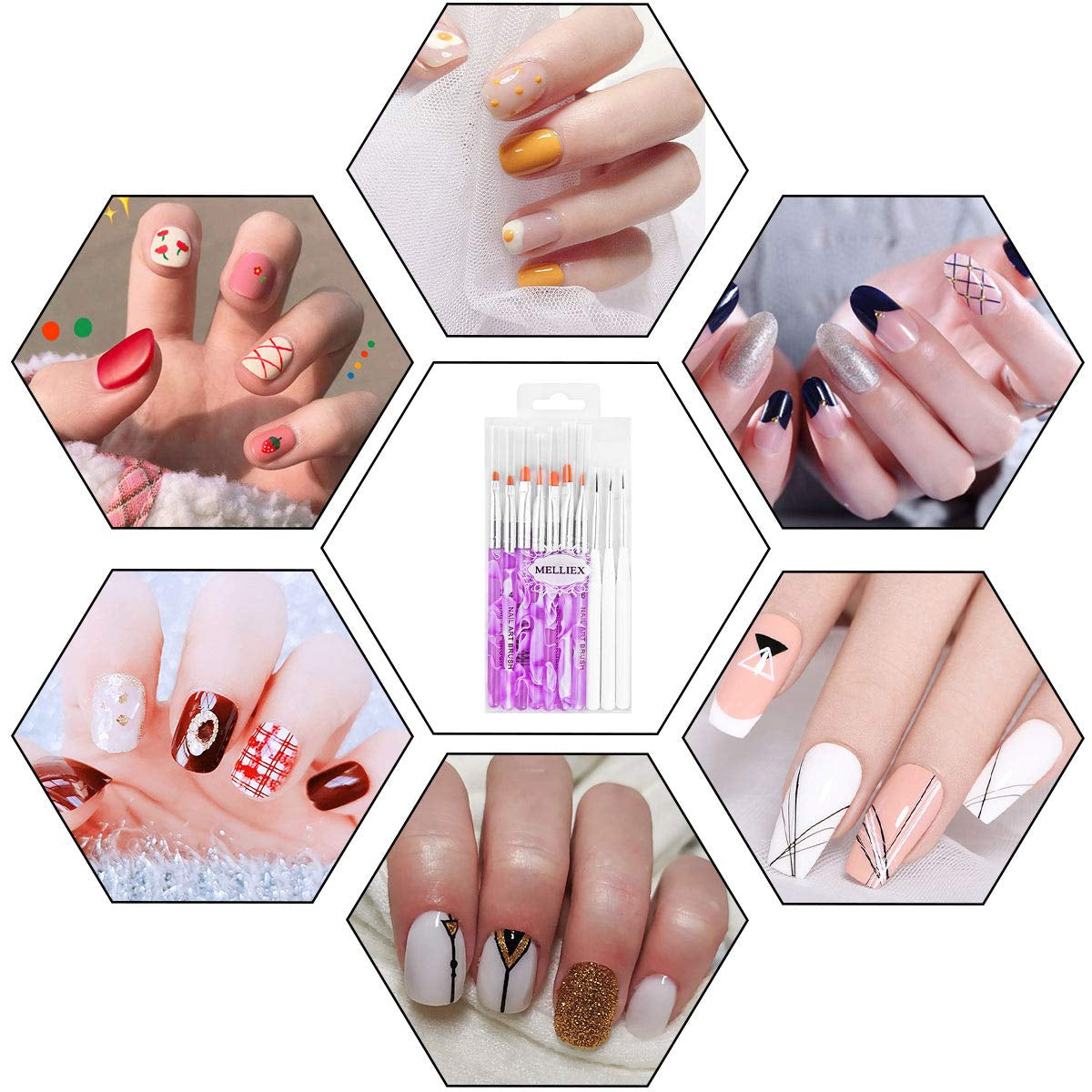 Nagel Pinsel Sæt, 10-Teilig Gelnägel Pinsel Nagellackstift Acrylpinsel Für UV Gel Nägel Acrylfingernägel Nailart Maniküre Nageldesign Zubehör