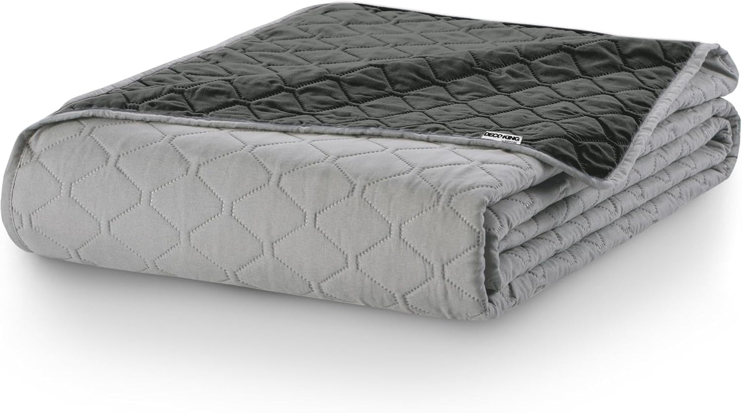 Decoking Sengetæppe 200 X 220 Cm Grafit Antracit Sølvgrå Tosidet sengetæppe let at vedligeholde Axel Senge og tæpper Besuche den DecoKing-Store