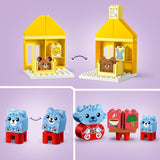 LEGO DUPLO Hverdagsrutiner: Spisning og sengetid, læringslegetøj til småbørn til fremme af social og følelsesmæssig udvikling, med 4 dyrefigurer, gave til børn fra 18 måneder 10414 Byggesæt Besuche den LEGO-Store