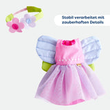 HABA Fairy Magic Dukketøj - 2-delt sæt til 18 måneder og opefter dukker (30 cm) - Tylkjole med vinger, blomsterhårbånd inkluderet - 1306243001