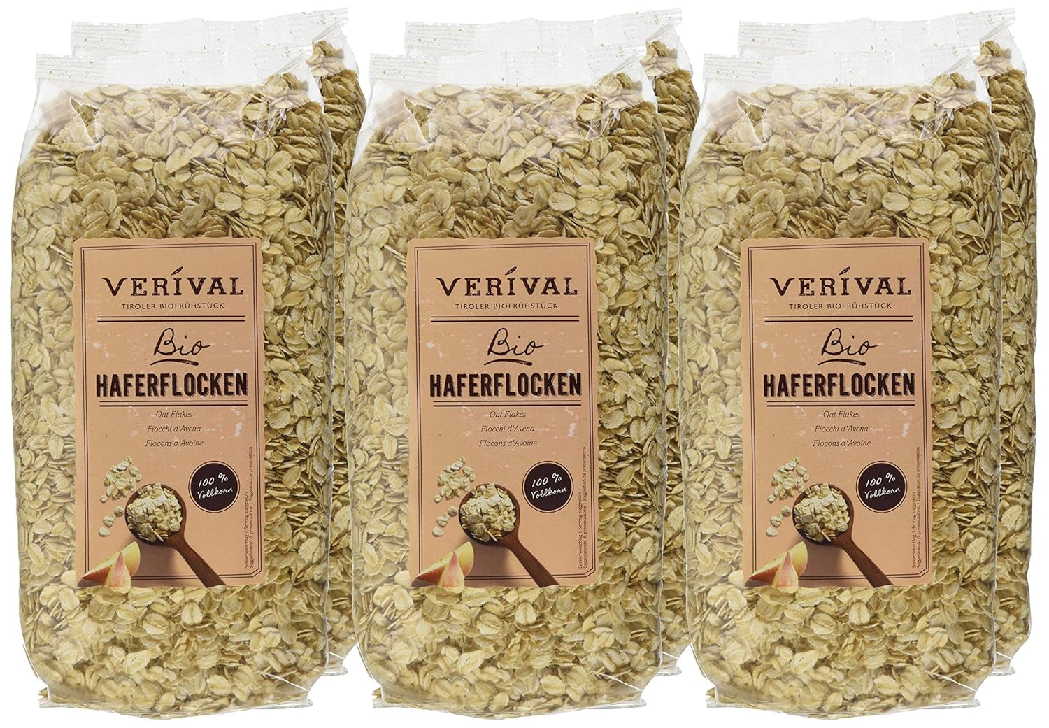Verival økologisk havregryn, pakke med 6 (6 x 500 g)
