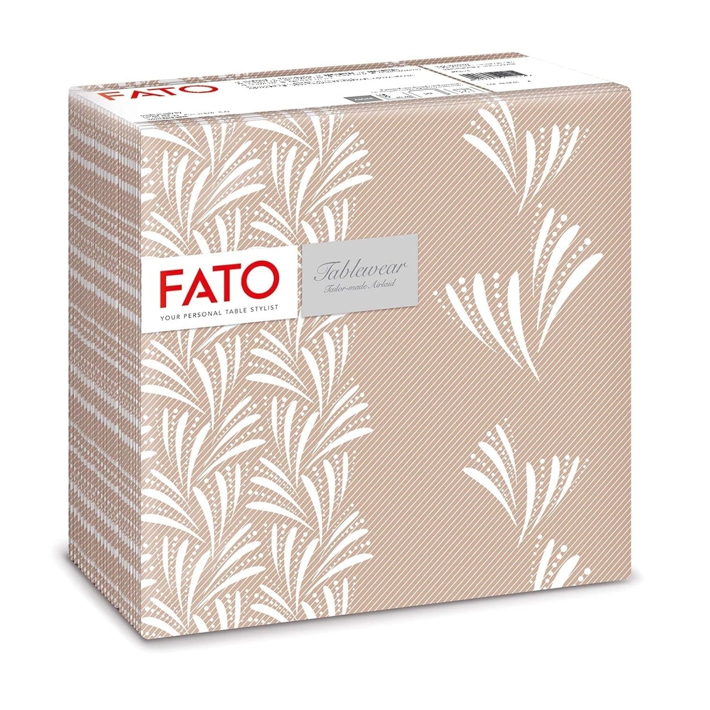 Fato - Tørre papirservietter, airlaid, tekstileffekt, pakke med 50 servietter, 40X40 foldet i 4 format, Tropicana Decor