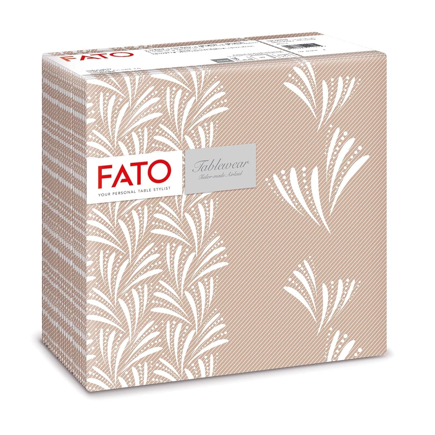 Fato - Tørre papirservietter, airlaid, tekstileffekt, pakke med 50 servietter, 40X40 foldet i 4 format, Tropicana Decor