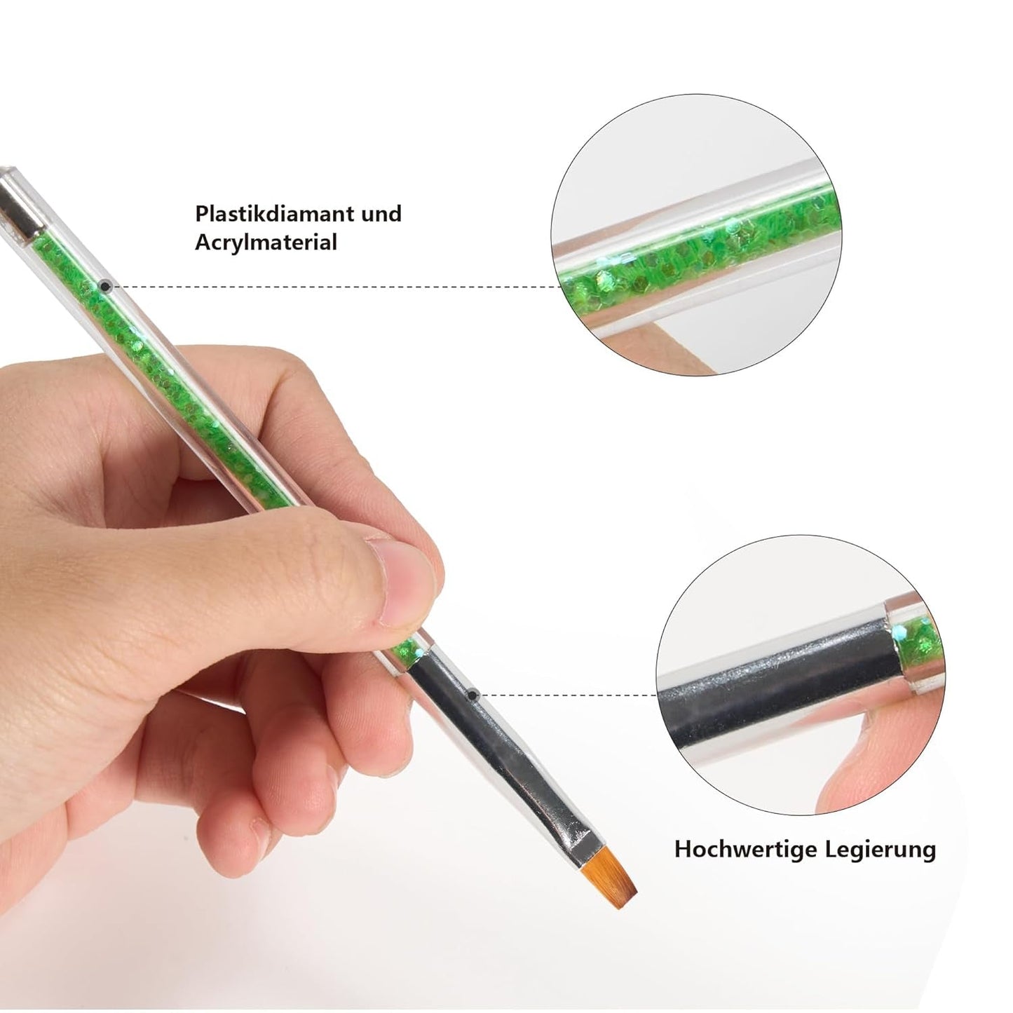 8 Stück Nagel Pinsel, Nagelkunstpinsel Pinsel Sæt, Pinsel Für Nägel Mit Doppelkopf Nail Art Pinsel Sæt Dotting Pen Og Gel Børste til negle Præzise Pinsel Für Nageldesign Und Verzierungen