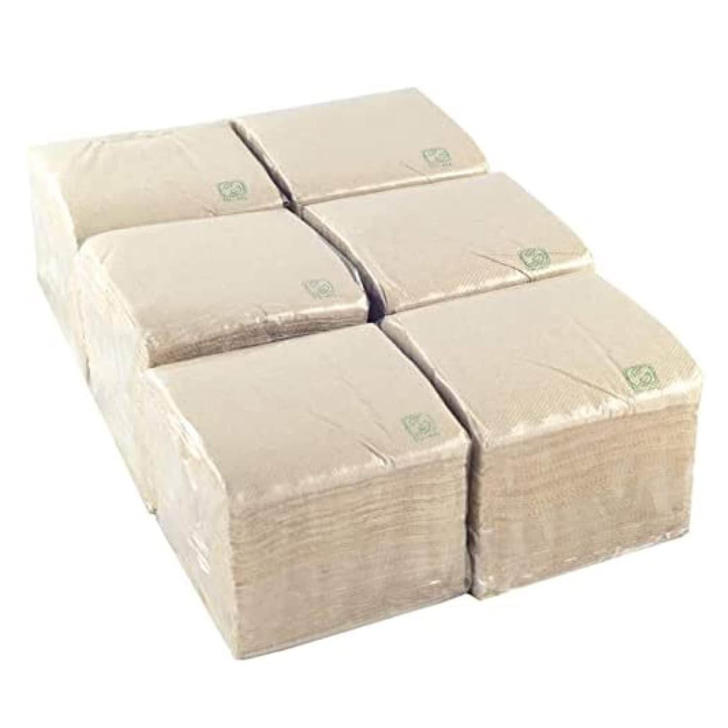 - 600 stykker Bio Eco cocktailservietter - Naturlig farve - 100 % genanvendelig - Micropoint - 10 X 10 Cm (foldet) og 20 X 20 Cm (Ufoldet)